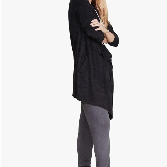 Barefoot Dreams CozyChic Lite Island Wrap Knit Cardigan 436 Black Small Medium - Picture 5 of 9